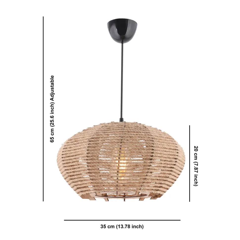 Kattovalaisin Linento Lighting Jute Ellipse, kermanvalkoinen