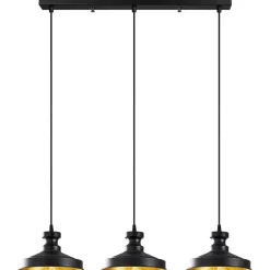 Kattovalaisin Linento Lighting Quincy 3-osainen musta/kulta