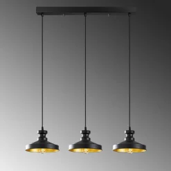 Kattovalaisin Linento Lighting Quincy 3-osainen musta/kulta