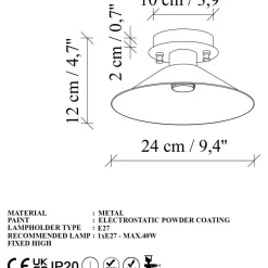 Kattovalaisin Linento Lighting Satama, Ø24cm, E27, max. 40W, IP20, turkoosi