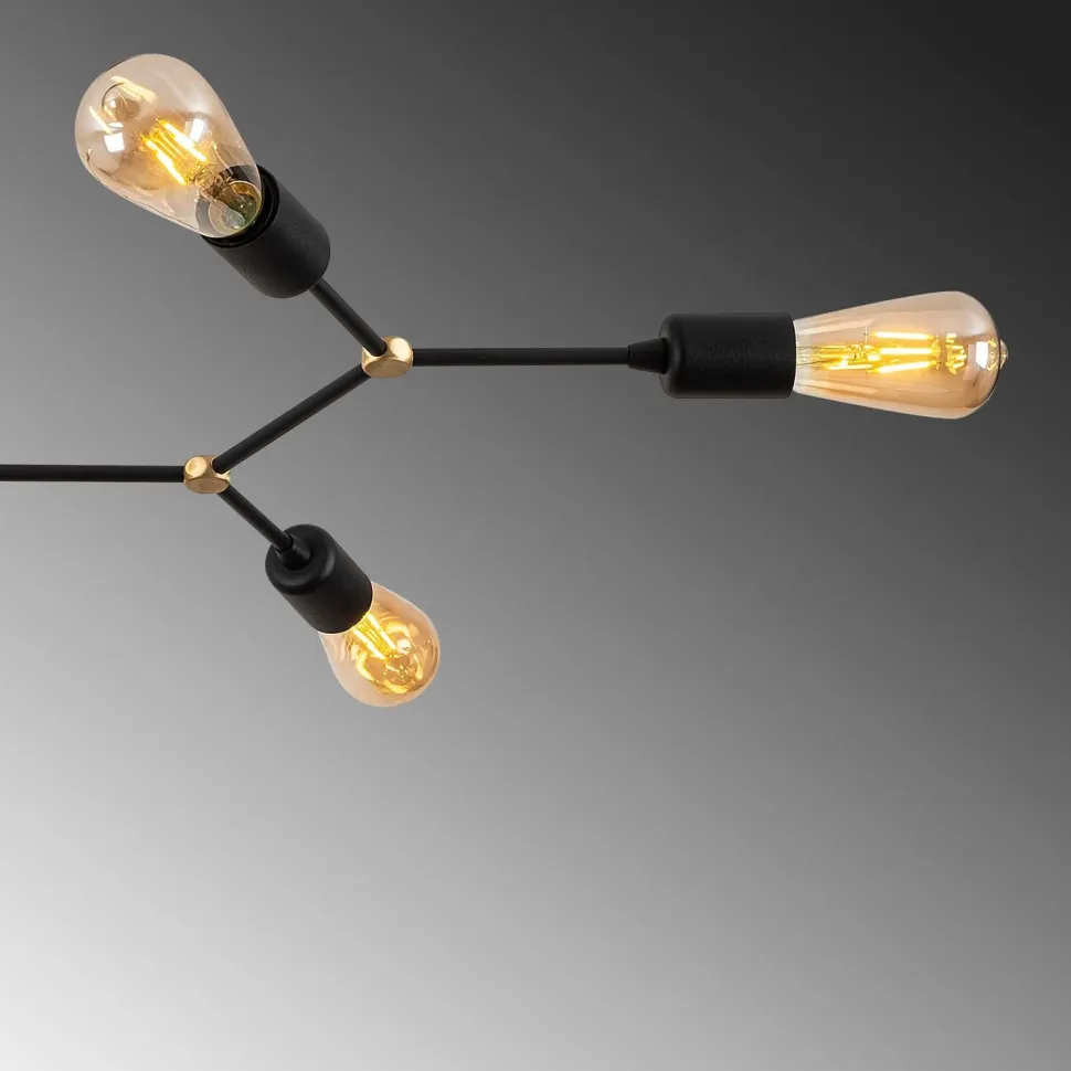 Kattovalaisin Linento Lighting Sparrow 6-osainen musta