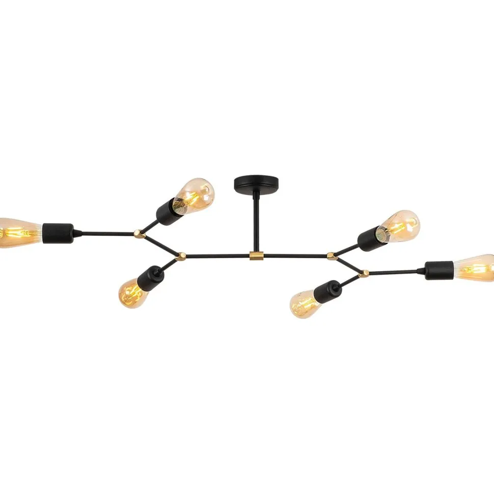 Kattovalaisin Linento Lighting Sparrow 6-osainen musta