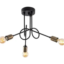 Kattovalaisin Linento Lighting Viraj 3-osainen musta/pronssi