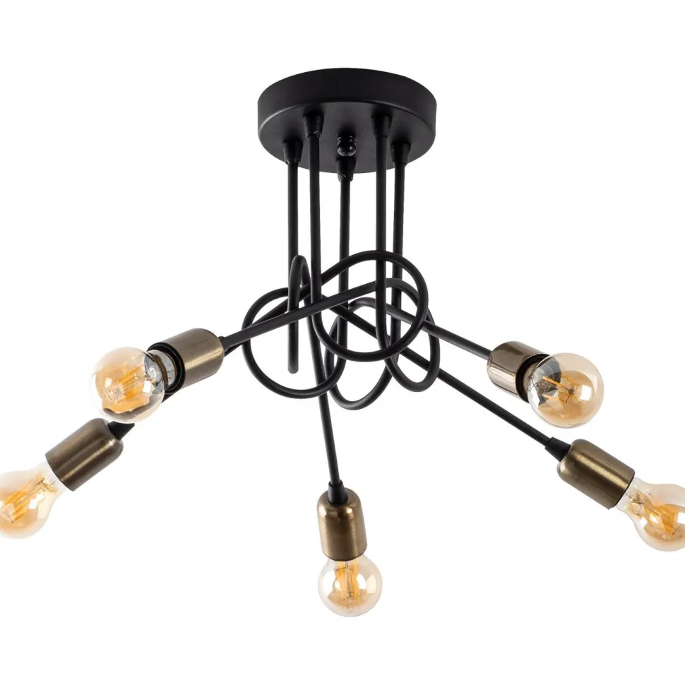 Kattovalaisin Linento Lighting Viraj 5-osainen musta/pronssi