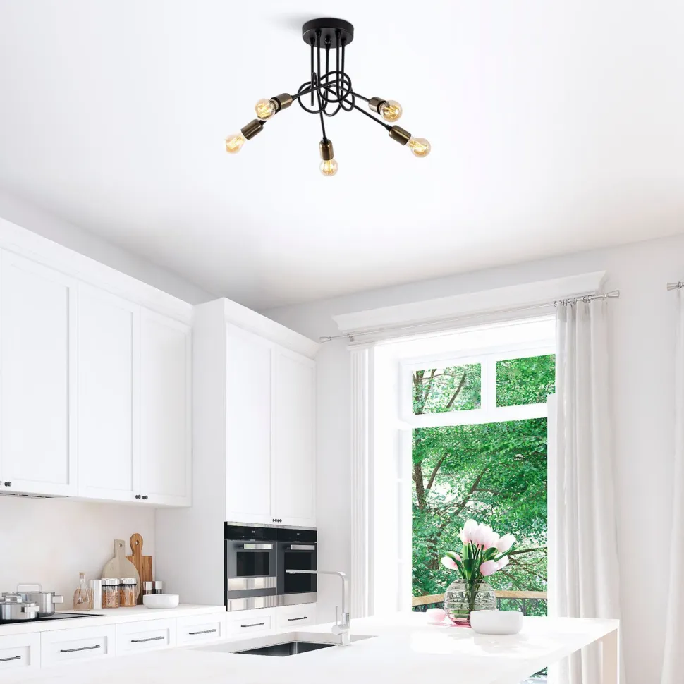 Kattovalaisin Linento Lighting Viraj 5-osainen musta/pronssi