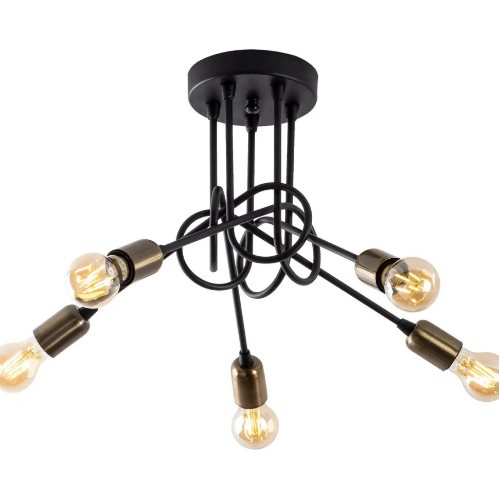 Kattovalaisin Linento Lighting Viraj 5-osainen musta/pronssi