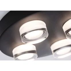 Kattovalaisin Paulmann Kame, Ø25cm, IP44, 3000K, 4x2000lm, 230V, 4x4.2W, signaalimusta