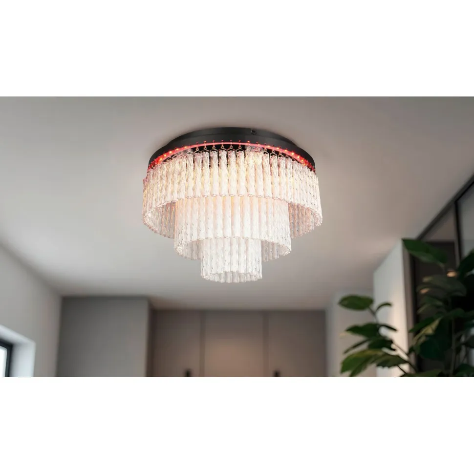 Kattovalaisin Trio Vono LED RGB Ø40cm mattamusta/kirkas