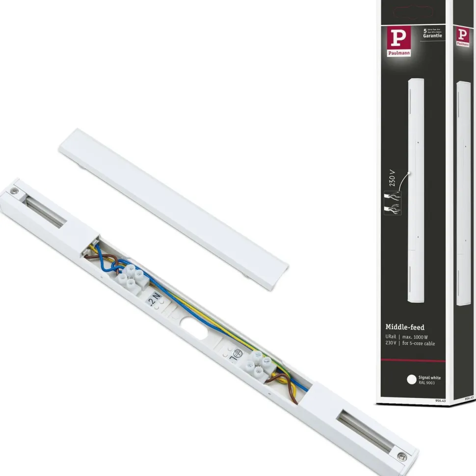 Keskisyöttömoduuli Paulmann URail 304x18mm max. 1000W valkoinen