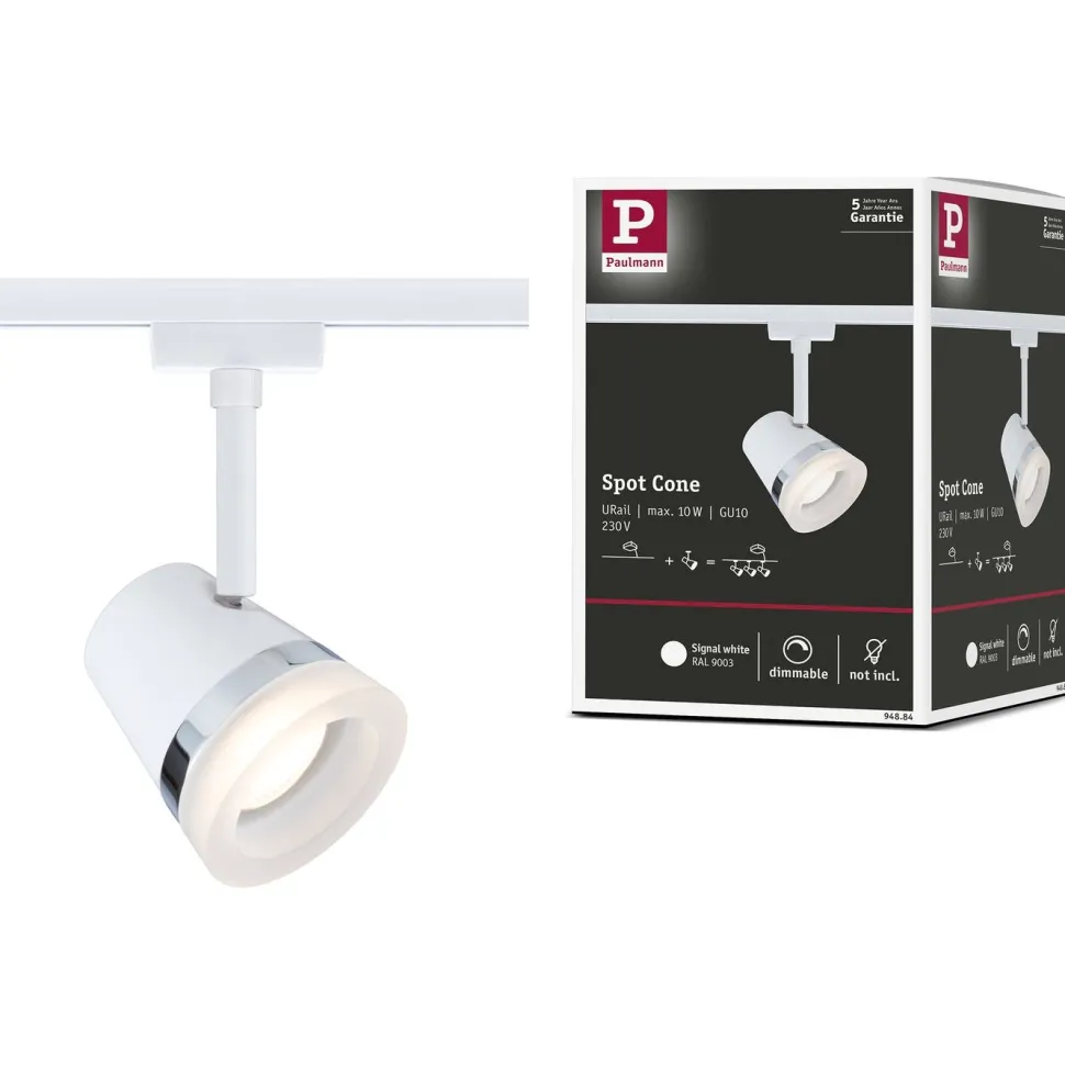 Kiskospotti Paulmann URail Cone GU10 max. 10W himmennettävä valkoinen