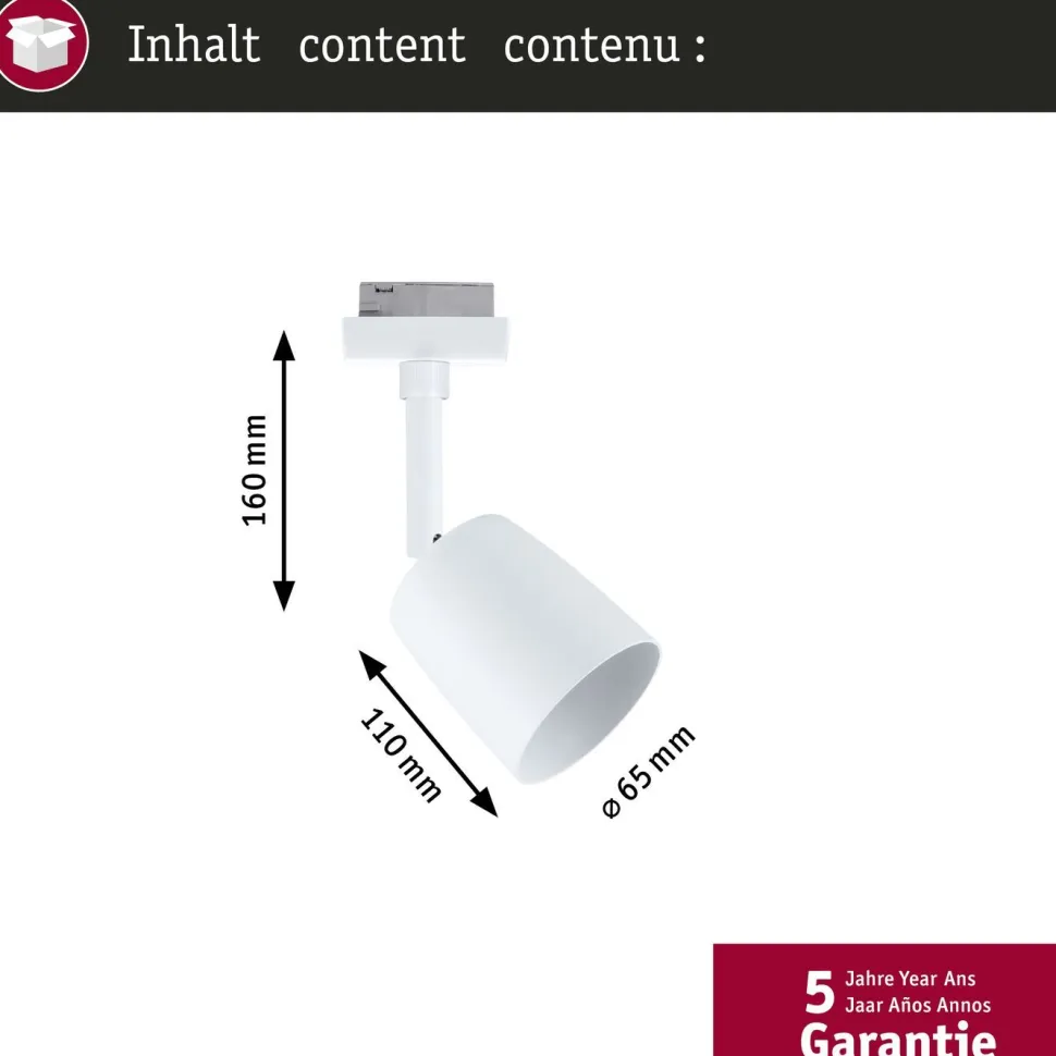 Kiskospotti Paulmann URail Cover GU10 max. 10W himmennettävä valkoinen