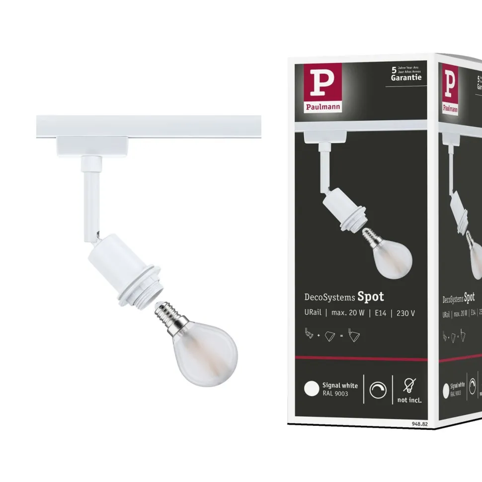 Kiskospotti Paulmann URail DecoSystems Basic E14 max. 20W himmennettävä valkoinen