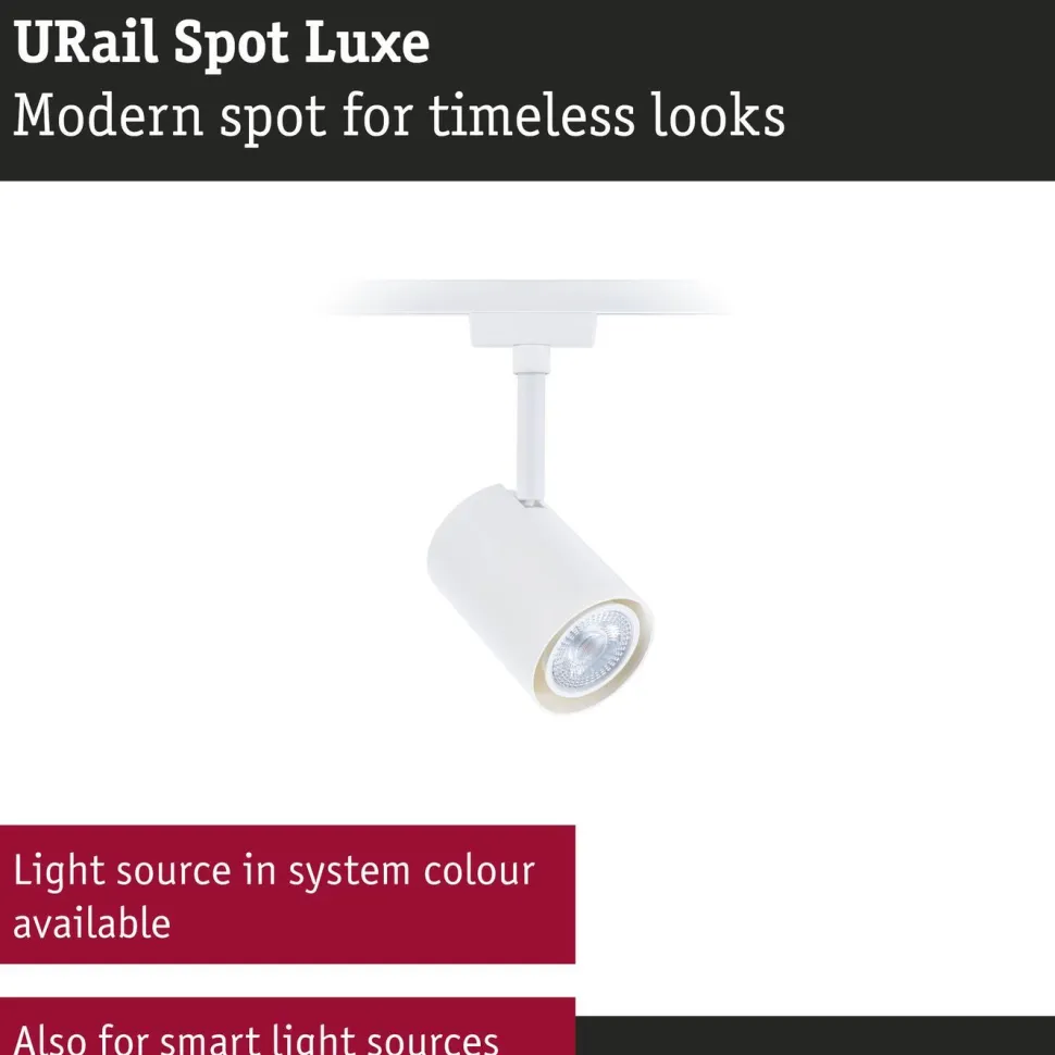 Kiskospotti Paulmann URail Luxe GU10 max. 10W himmennettävä mattamusta