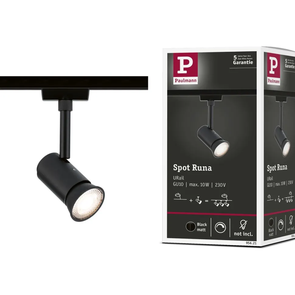Kiskospotti Paulmann URail Runa GU10 max. 10W himmennettävä mattakromi