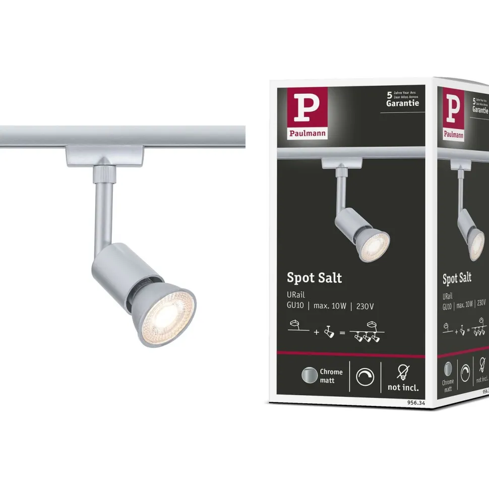 Kiskospotti Paulmann URail Salt GU10 max. 10W himmennettävä mattamusta