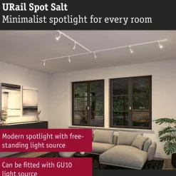 Kiskospotti Paulmann URail Salt GU10 max. 10W himmennettävä mattamusta