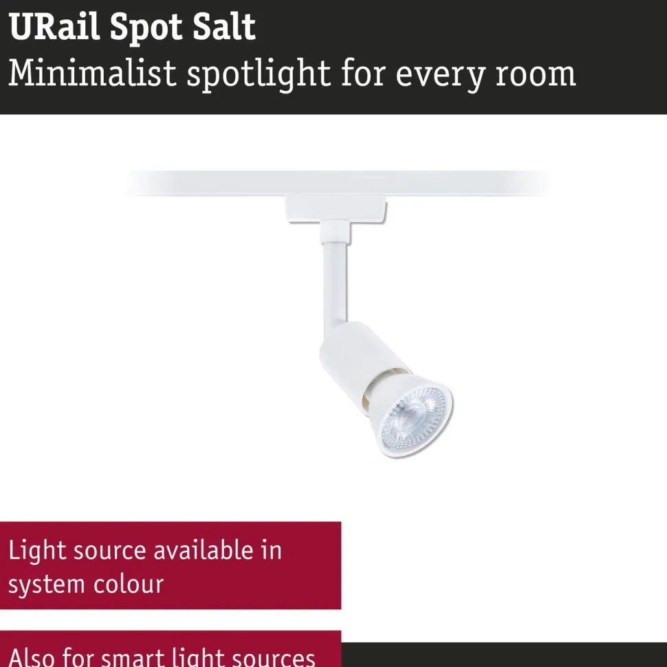Kiskospotti Paulmann URail Salt GU10 max. 10W himmennettävä mattamusta