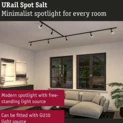 Kiskospotti Paulmann URail Salt GU10 max. 10W himmennettävä mattamusta