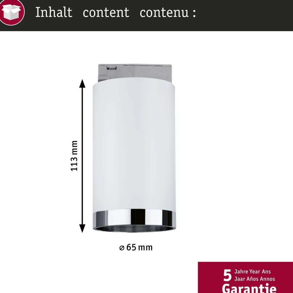 Kiskospotti Paulmann URail Tube GU10 max. 10W himmennettävä valkoinen