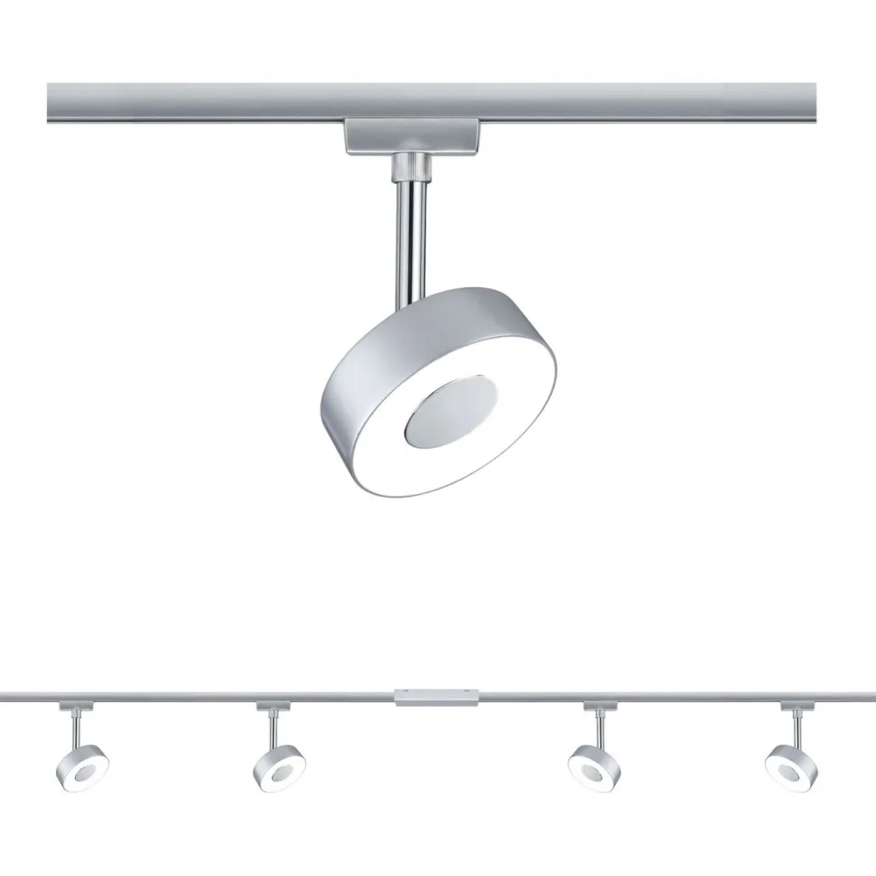 Kiskovalaisinsetti Paulmann URail Circle Basic 4x222lm 4x5.3W LED 2700K mattakromi