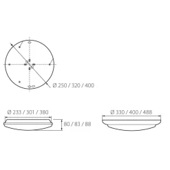 Koristerengas Lumi Ø488mm, valkoinen, 400-sarjan valaisimille