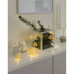 Koristevalosarja Konstsmide, 90cm, 10-osainen, paristokäyttöinen, kulta