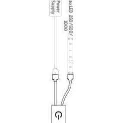 Kosketuskytkin Paulmann MaxLED, DC 24V, max.144W, hopea