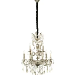Kristallikruunu Aneta Lighting Allington Ø60cm 9-osainen antiikkihopea