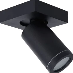 Kylpyhuoneen kattospottivalaisin Lucide Taylor, himmennettävä, 1xGU10 5W 2200K/3000K, IP44, musta