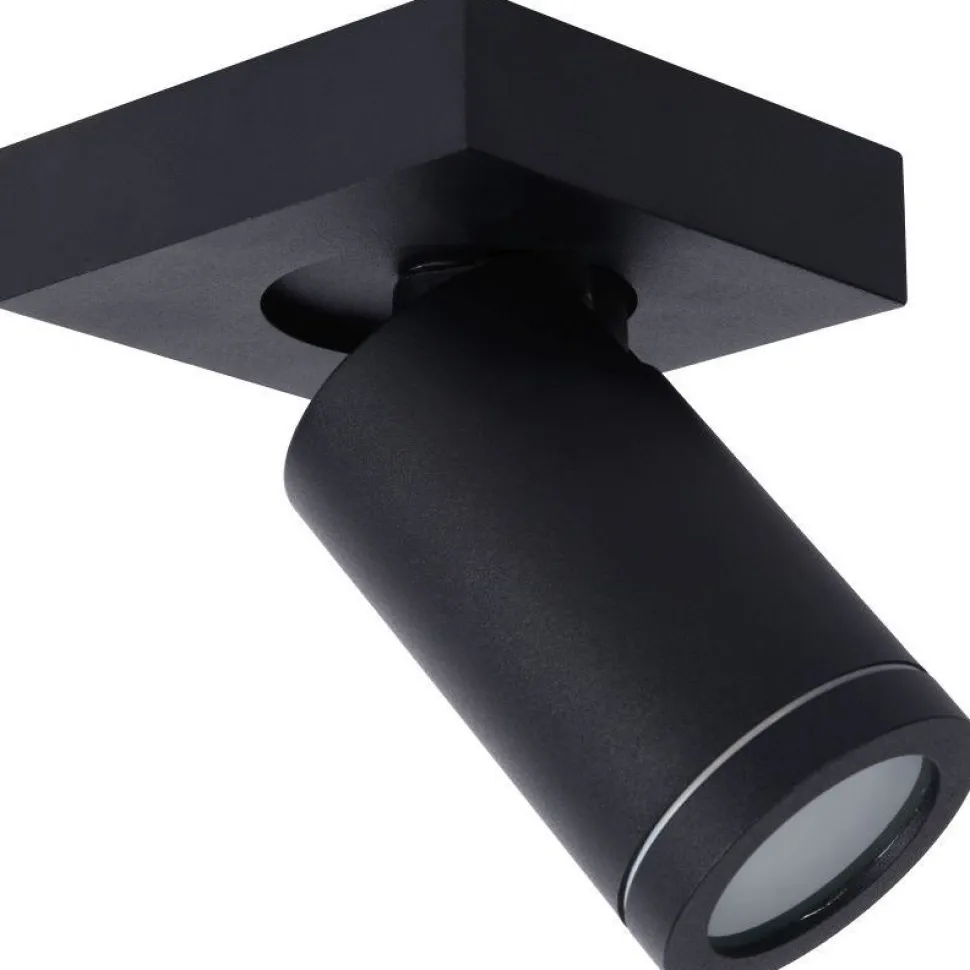 Kylpyhuoneen kattospottivalaisin Lucide Taylor, himmennettävä, 1xGU10 5W 2200K/3000K, IP44, musta