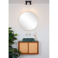 Kylpyhuoneen kattospottivalaisin Lucide Taylor, himmennettävä, 2xGU10 5W 2200K/3000K, IP44, musta