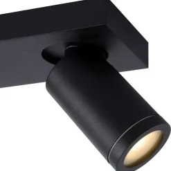 Kylpyhuoneen kattospottivalaisin Lucide Taylor, himmennettävä, 2xGU10 5W 2200K/3000K, IP44, musta