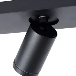 Kylpyhuoneen kattospottivalaisin Lucide Taylor, himmennettävä, 2xGU10 5W 2200K/3000K, IP44, musta