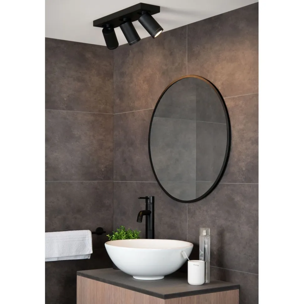 Kylpyhuoneen kattospottivalaisin Lucide Taylor, himmennettävä, 3xGU10 5W 2200K/3000K, IP44, valkoinen