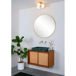 Kylpyhuoneen kattovalaisin Lucide Trudy Ø28cm, 3xG9, IP44, musta/savu