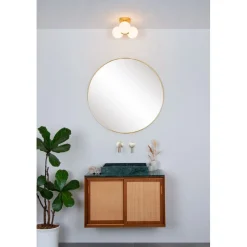 Kylpyhuoneen kattovalaisin Lucide Trudy Ø28cm, 3xG9, IP44, musta/savu