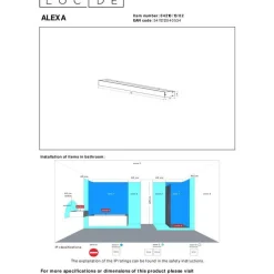 Kylpyhuoneen LED-seinävalaisin Lucide Alexa 60cm, 3000K, musta