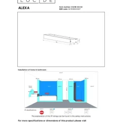 Kylpyhuoneen LED-seinävalaisin Lucide Alexa 60cm, 3000K, musta