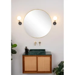 Kylpyhuoneen seinävalaisin Lucide Berend ylös-alas valo, 25.2cm, 1xG9, IP44, musta/opaali