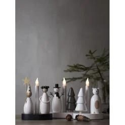 Kynttelikkö Star Trading Christmas Joy Polar Bear, 33x9x22cm, valkoinen