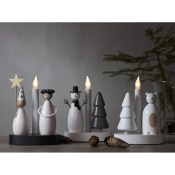 Kynttelikkö Star Trading Christmas Joy Polar Bear, 33x9x22cm, valkoinen