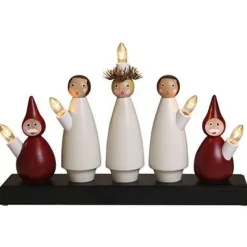 Kynttelikkö Star Trading Lucia-kuoro 5-osainen 22 cm puu
