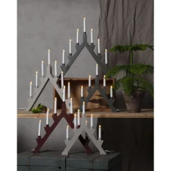Kynttelikkö Star Trading Zack 7-haarainen 530x470x70mm tummanharmaa