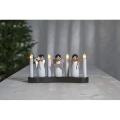 Kynttelikkö Star Trading Angel Choir, 31x8x15cm, valkoinen