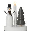 Kynttelikkö Star Trading Christmas Joy Snowman, 16x10x21cm, valkoinen