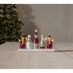 Kynttelikkö Star Trading Tomtefamilj, 33,5x7x20,5cm, moniväri