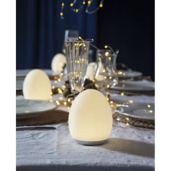 Ladattava LED-pöytävalaisin Star Trading Oval Ø92x110 mm valkoinen