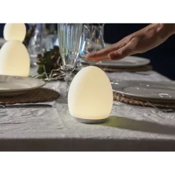 Ladattava LED-pöytävalaisin Star Trading Oval Ø92x110 mm valkoinen