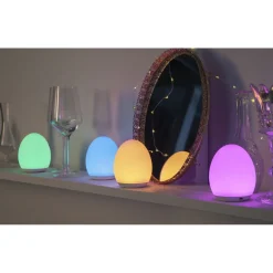 Ladattava LED-pöytävalaisin Star Trading Oval Ø92x110 mm valkoinen