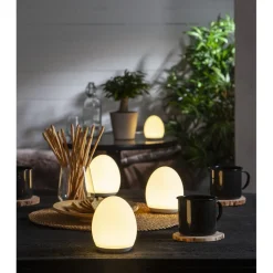 Ladattava LED-pöytävalaisin Star Trading Oval Ø92x110 mm valkoinen